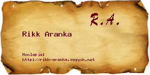 Rikk Aranka névjegykártya