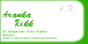 aranka rikk business card